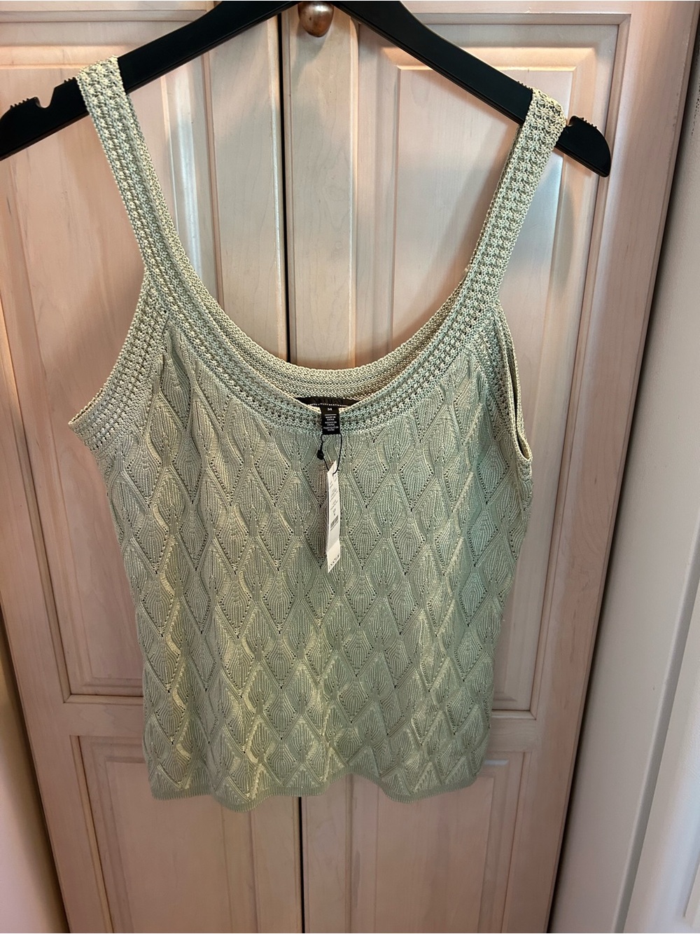 White House Black Market Green Knit Tank SIZE M NEW WITH TAGS